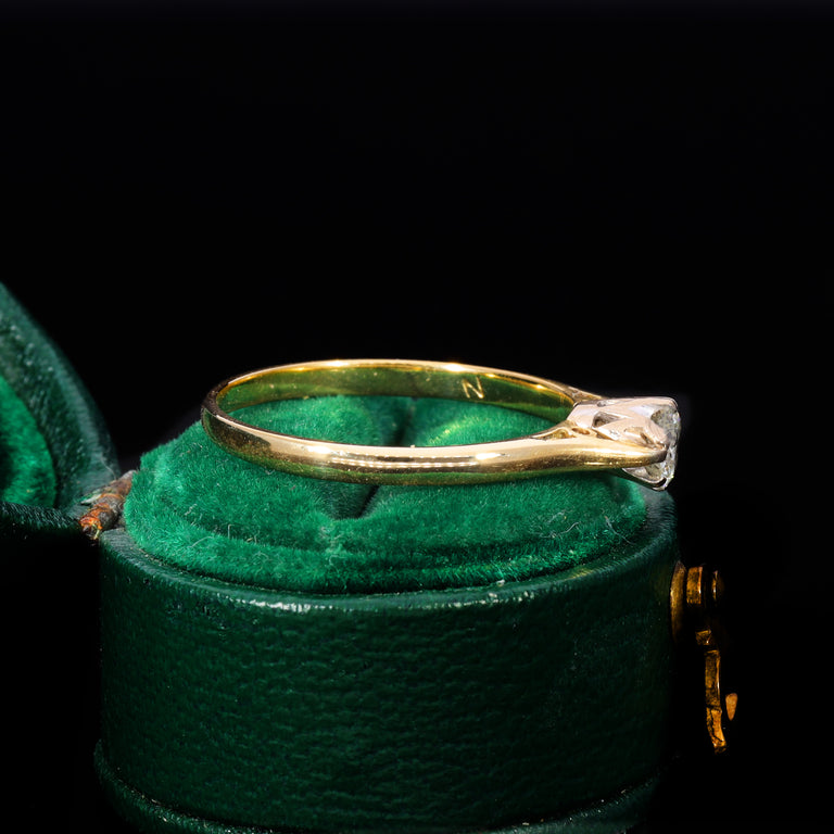 The Vintage 18ct Gold Brilliant Cut Diamond Solitaire Ring