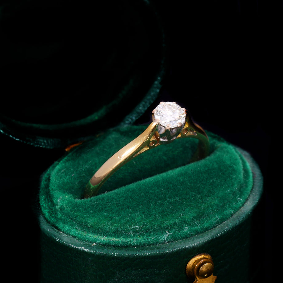 The Vintage 18ct Gold Brilliant Cut Diamond Solitaire Ring