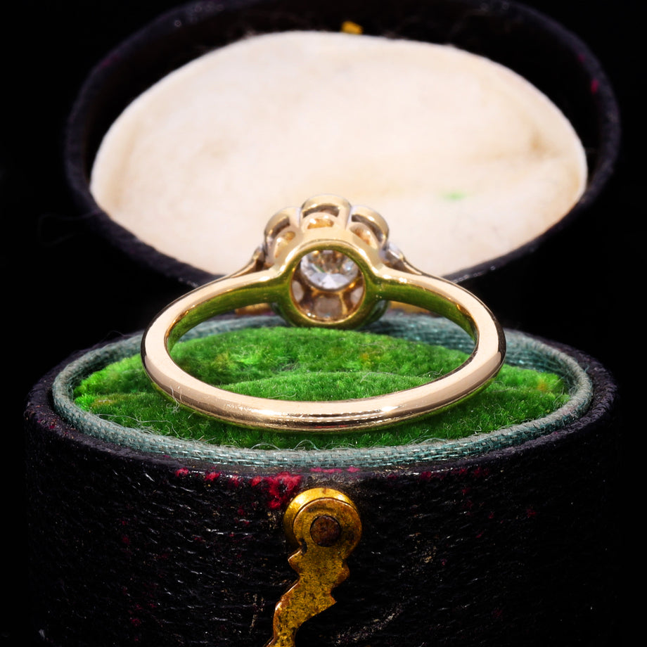 The Antique Old European Cut Diamond Daisy Cluster Ring