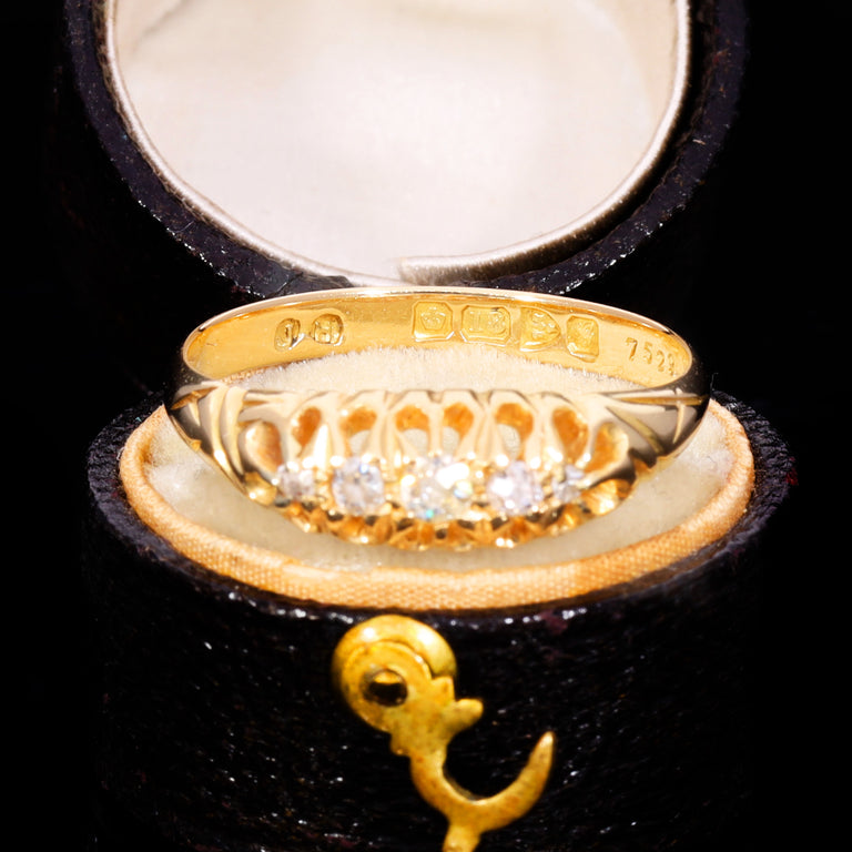 The Antique Edwardian 1907 Old Cut Diamond Five Stone Ring