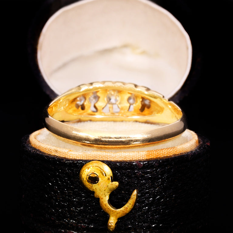 The Antique Edwardian 1907 Old Cut Diamond Five Stone Ring