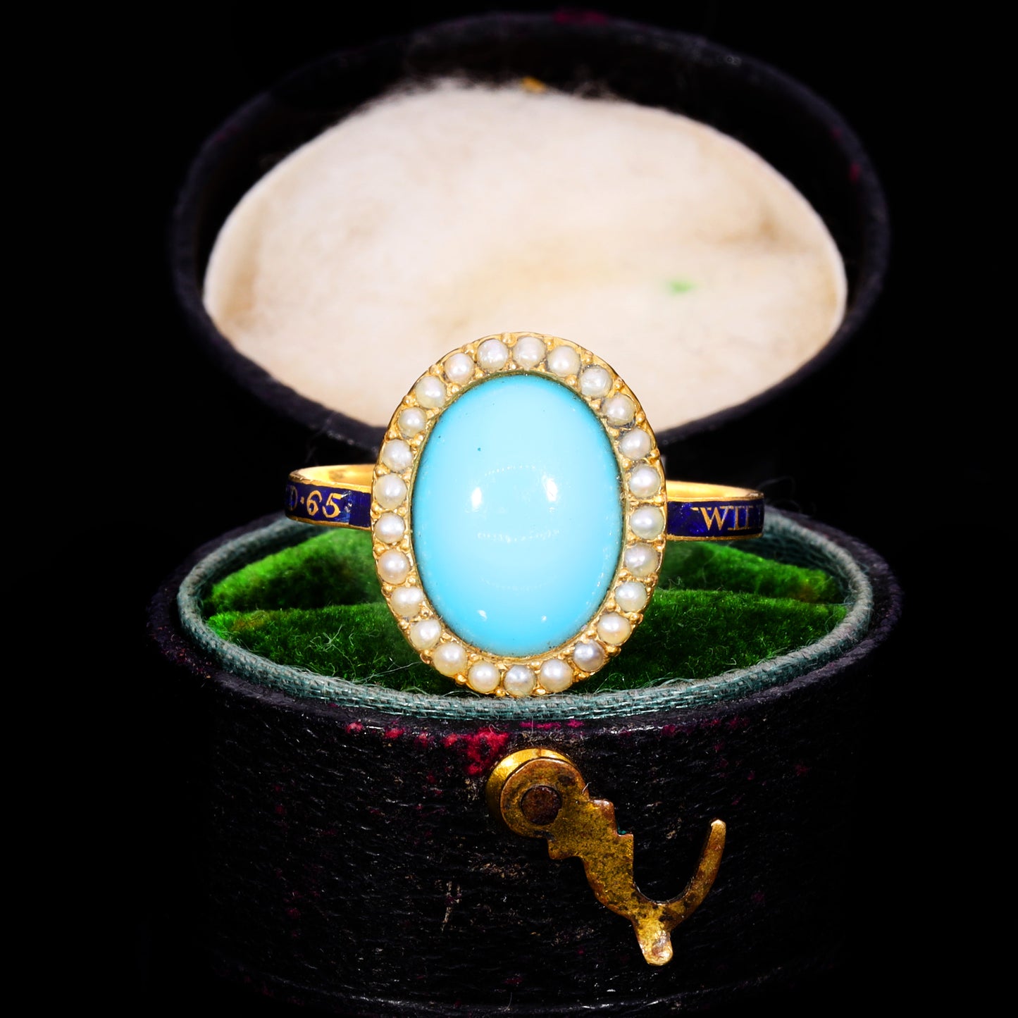 The Antique Georgian 1781 Split Pearl and Paste Mourning Ring