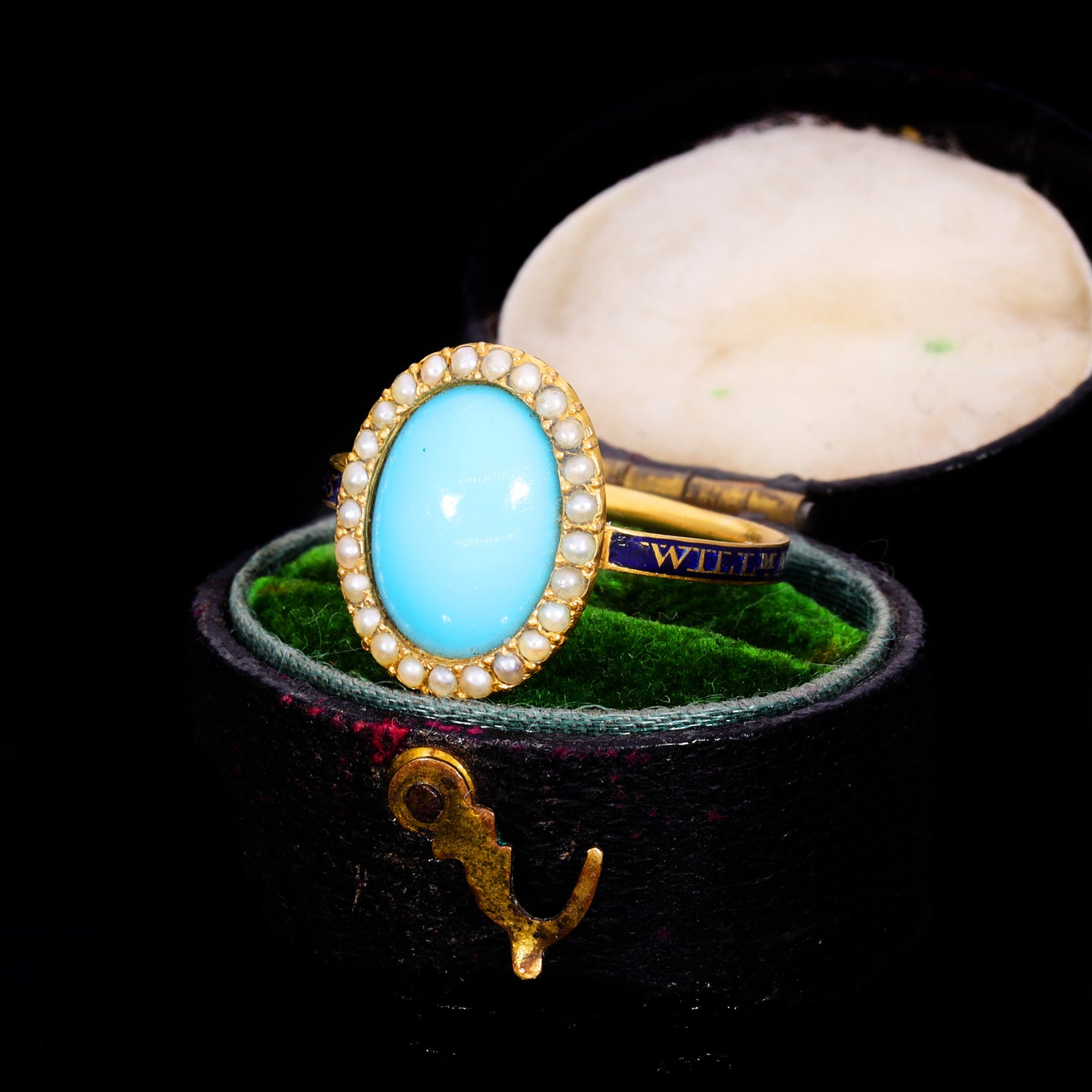The Antique Georgian 1781 Split Pearl and Paste Mourning Ring