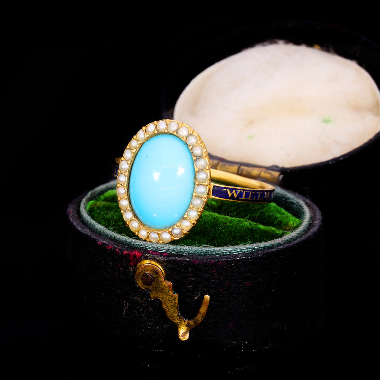 The Antique Georgian 1781 Split Pearl and Paste Mourning Ring