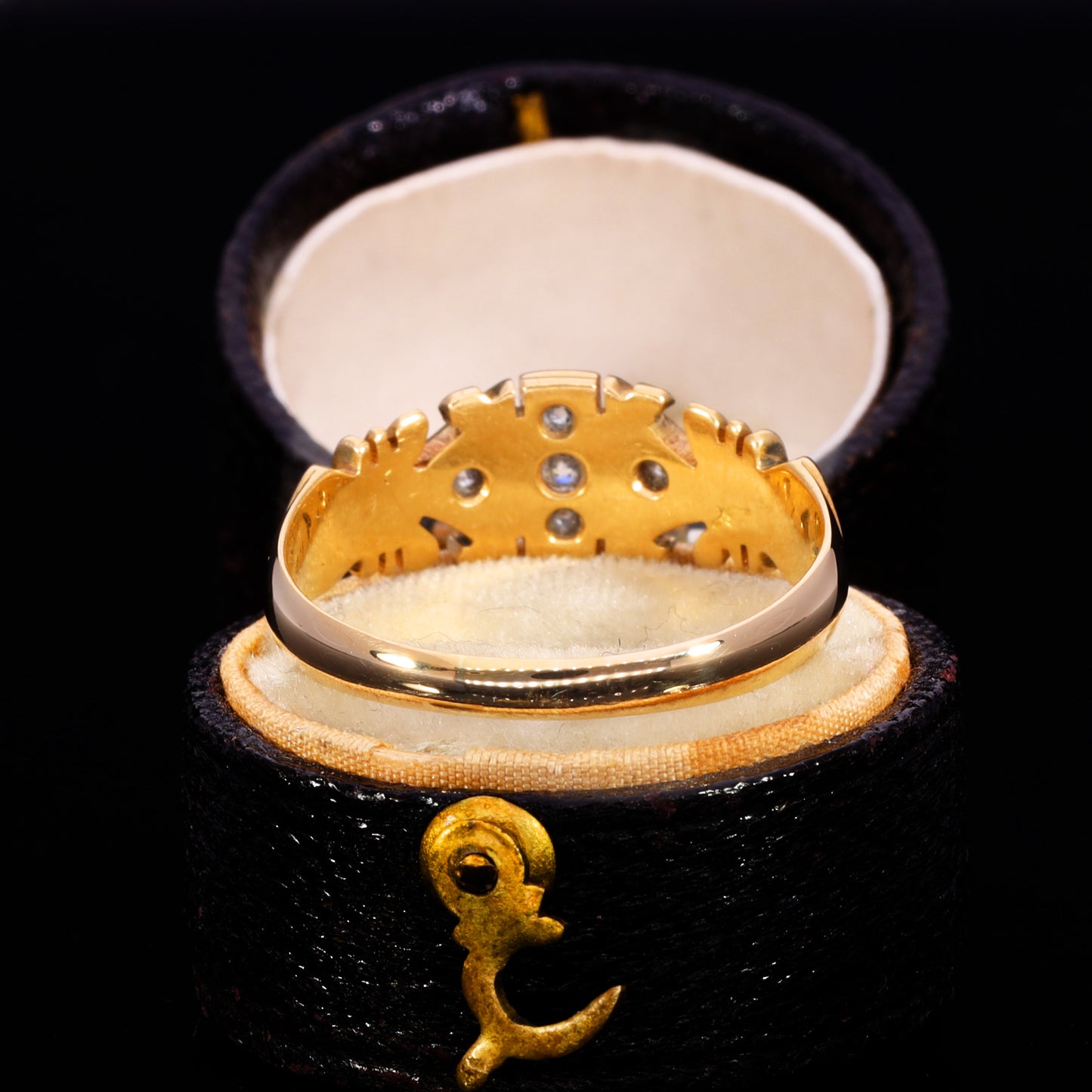 The Antique Edwardian 1902 Five Diamond Patterned Ring