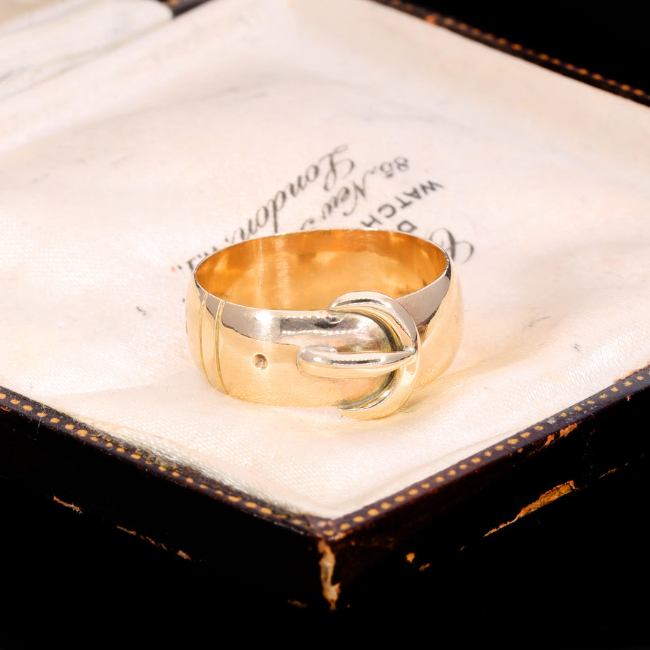 The Antique 1917 9ct Gold Belt Buckle Ring