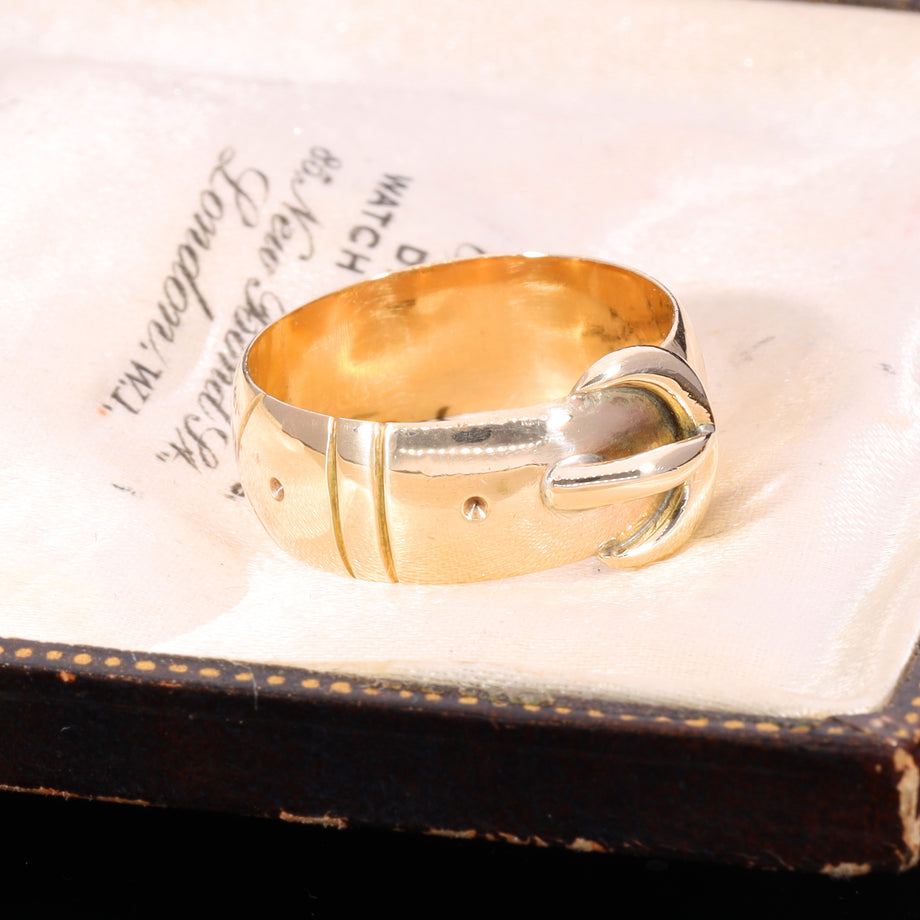 The Antique 1917 9ct Gold Belt Buckle Ring