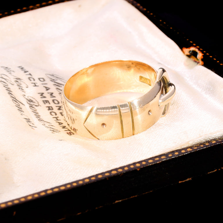 The Antique 1917 9ct Gold Belt Buckle Ring