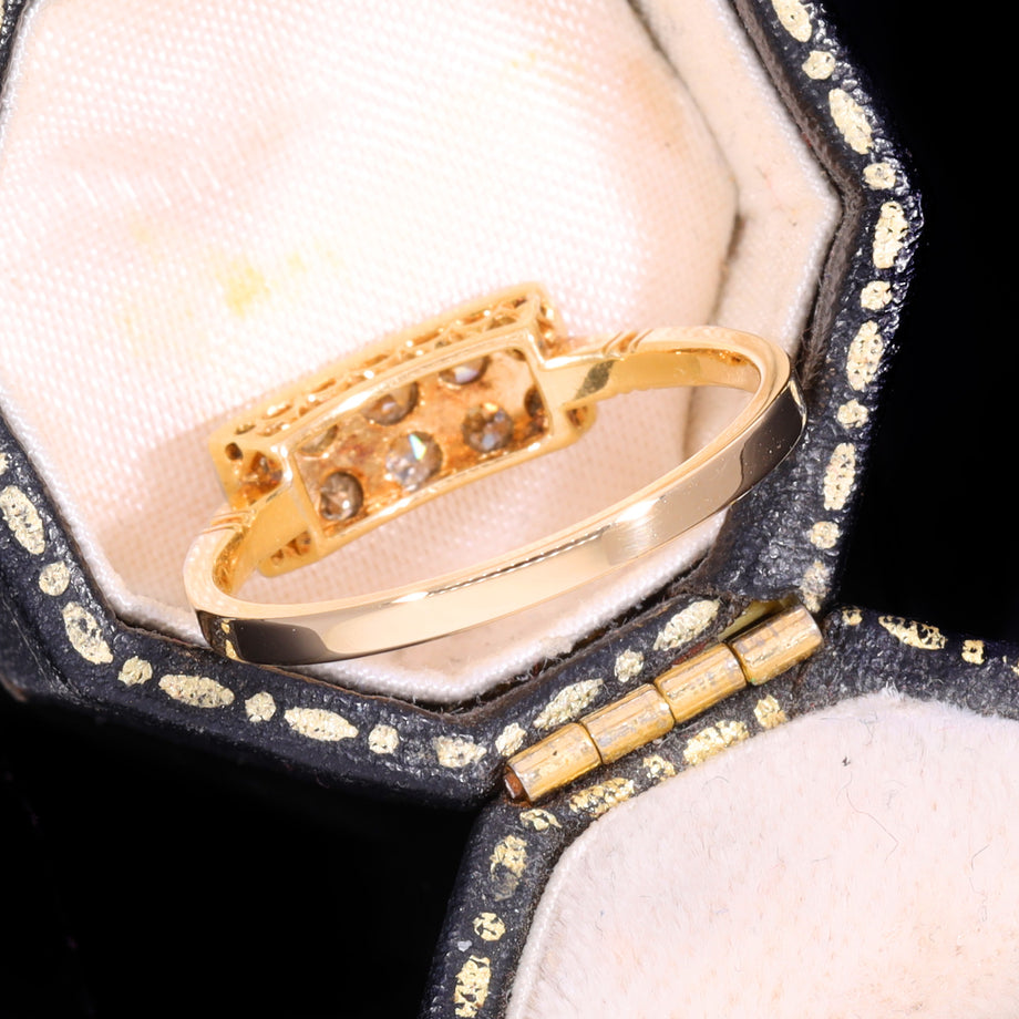 The Antique Art Deco Ten Diamond Plaque Ring