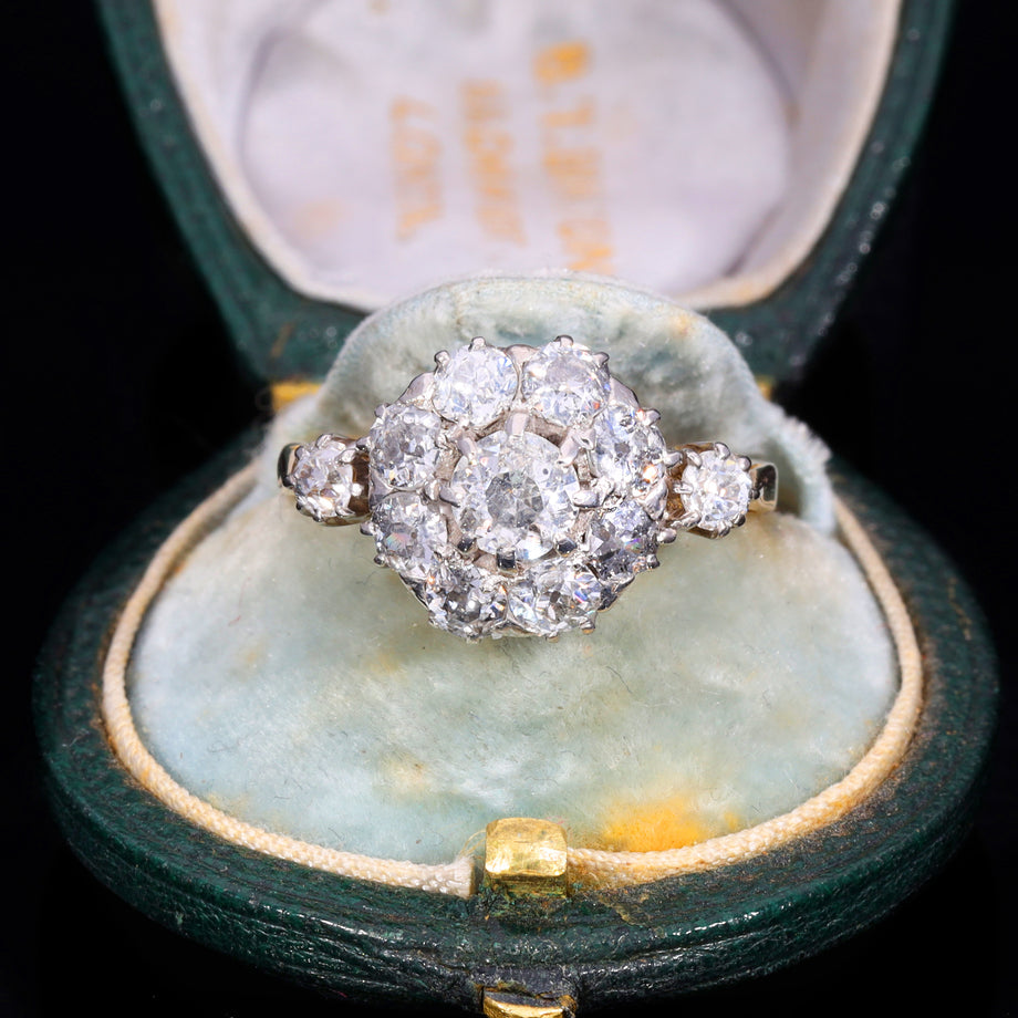 The Antique Eleven Old Cut Diamond Cluster Ring