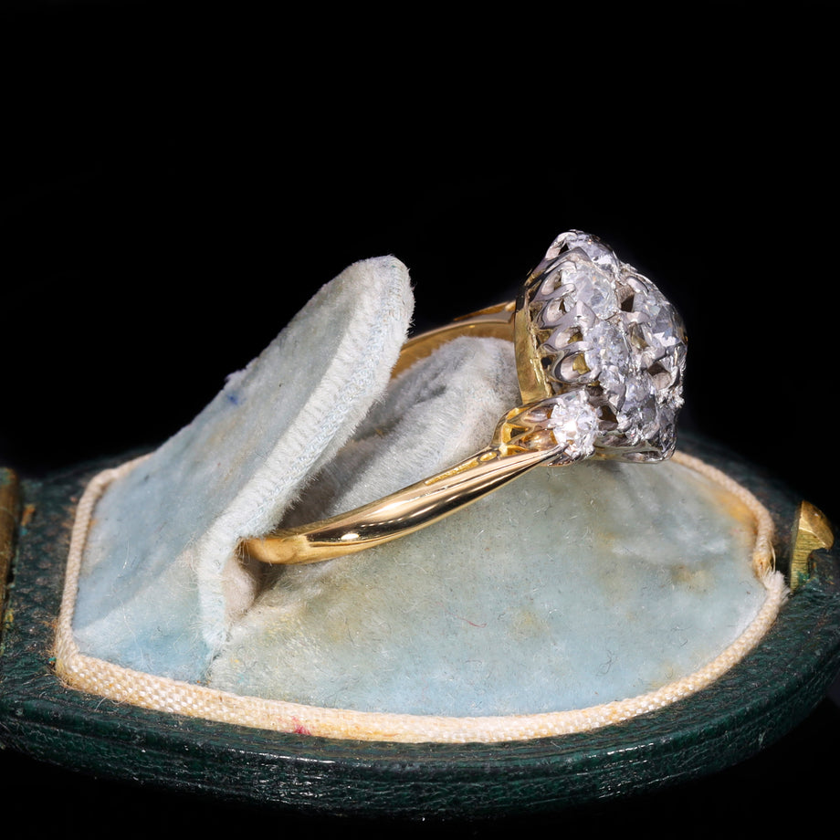 The Antique Eleven Old Cut Diamond Cluster Ring