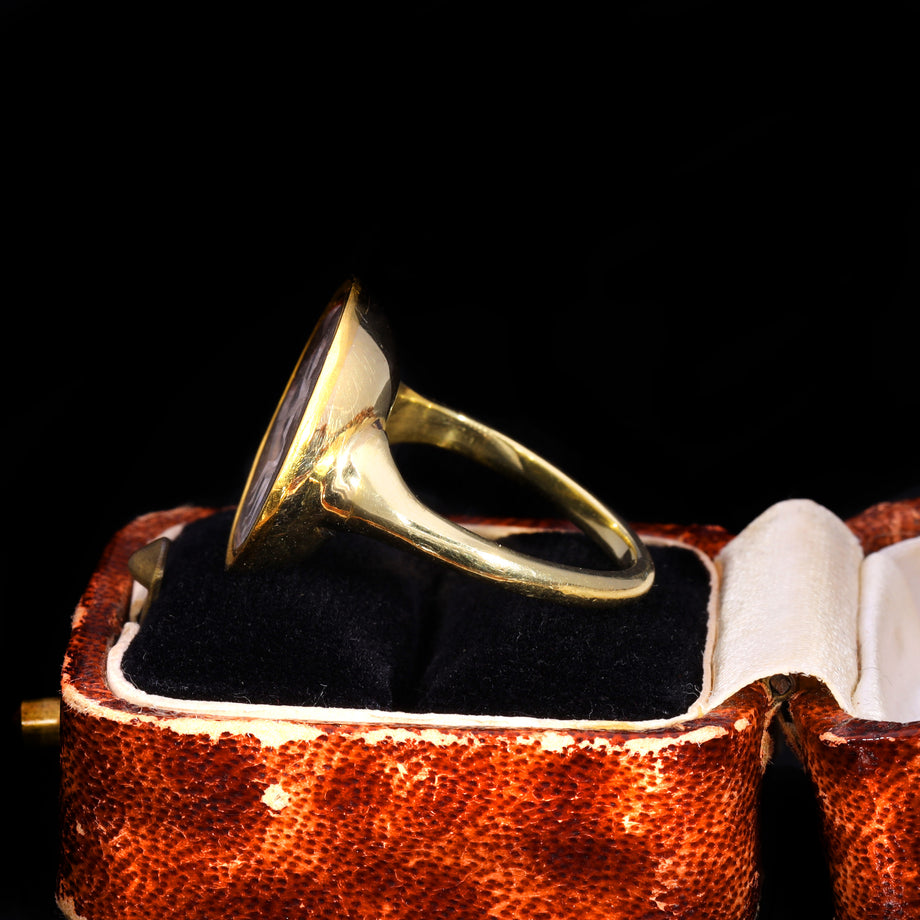 The Ancient Roman 2nd Century Cupid And Phallus Intaglio Ring