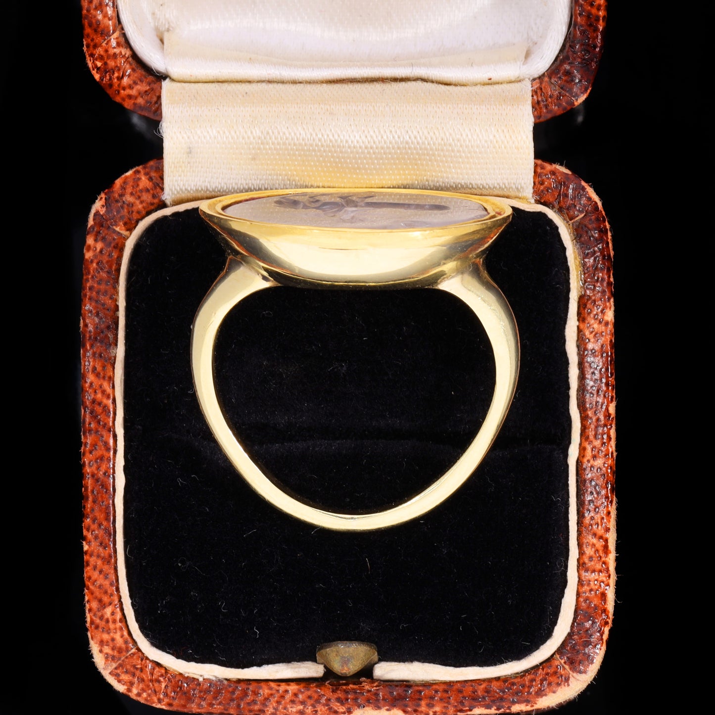 The Ancient Roman 2nd Century Cupid And Phallus Intaglio Ring