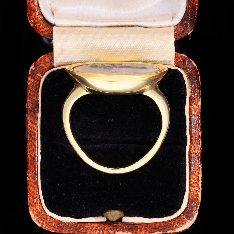 The Ancient Roman 2nd Century Cupid And Phallus Intaglio Ring