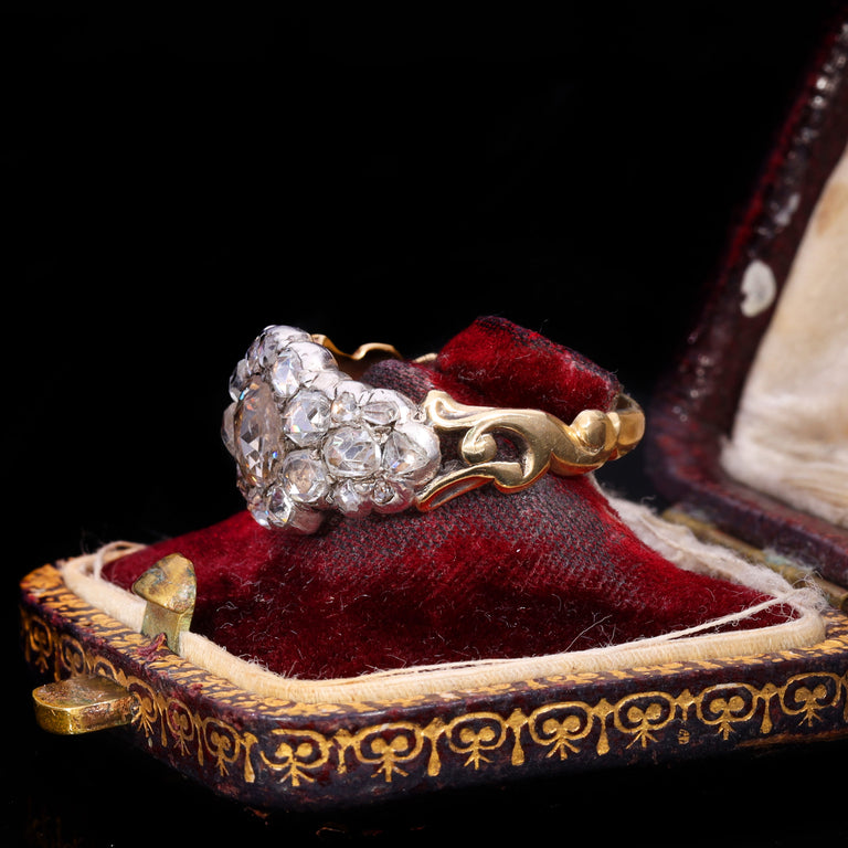 The Antique Georgian Rose Cut Diamond Cluster Ring