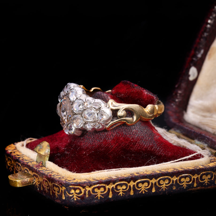 The Antique Georgian Rose Cut Diamond Cluster Ring