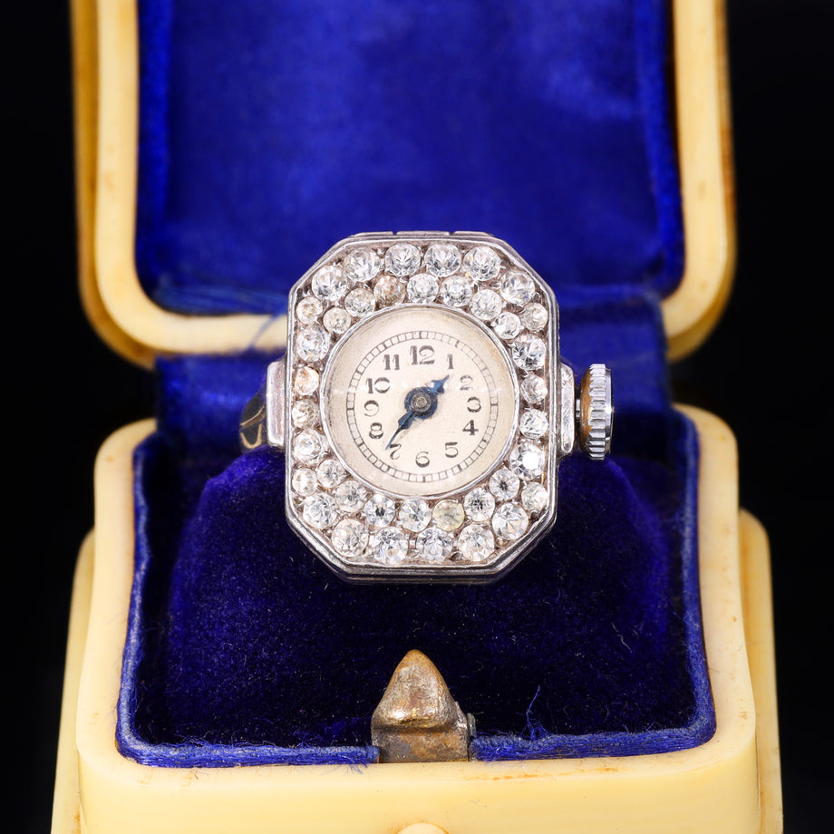 The Vintage 1930's Knoll & Pregizer Paste Watch Ring