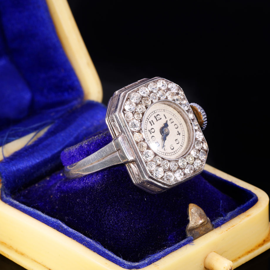 The Vintage 1930's Knoll & Pregizer Paste Watch Ring