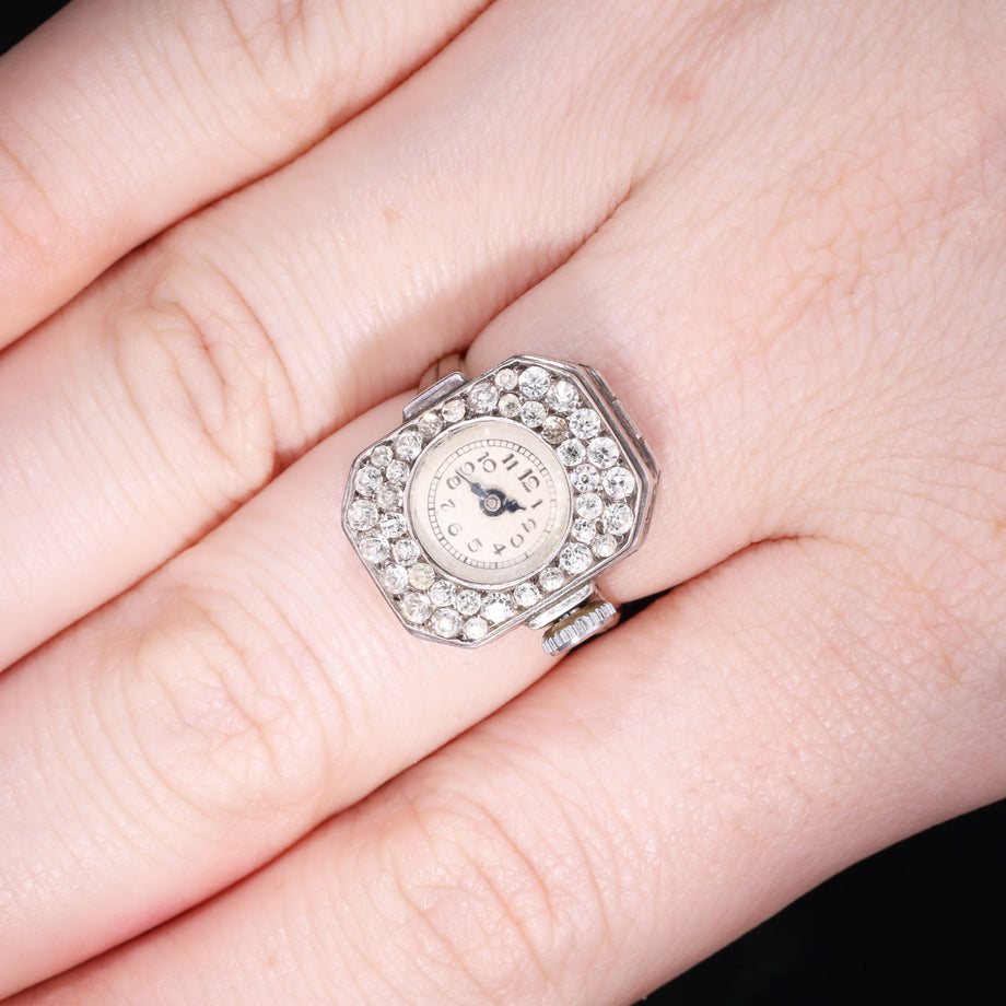 The Vintage 1930's Knoll & Pregizer Paste Watch Ring