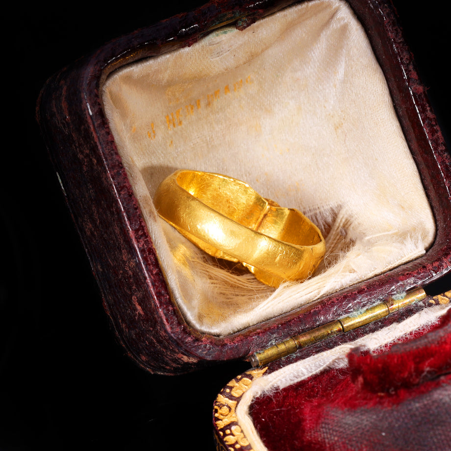The Ancient Roman Garnet Cabochon Engraved Clover Ring