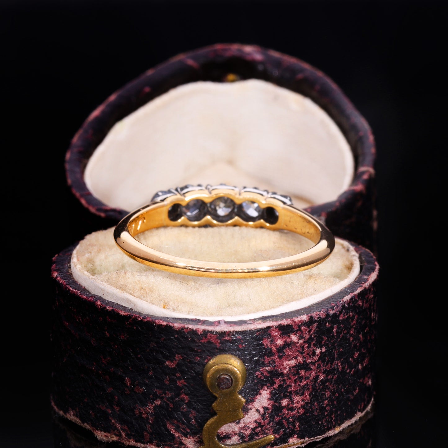 The Antique 18ct Gold Old Cut Diamond Five Stone Ring