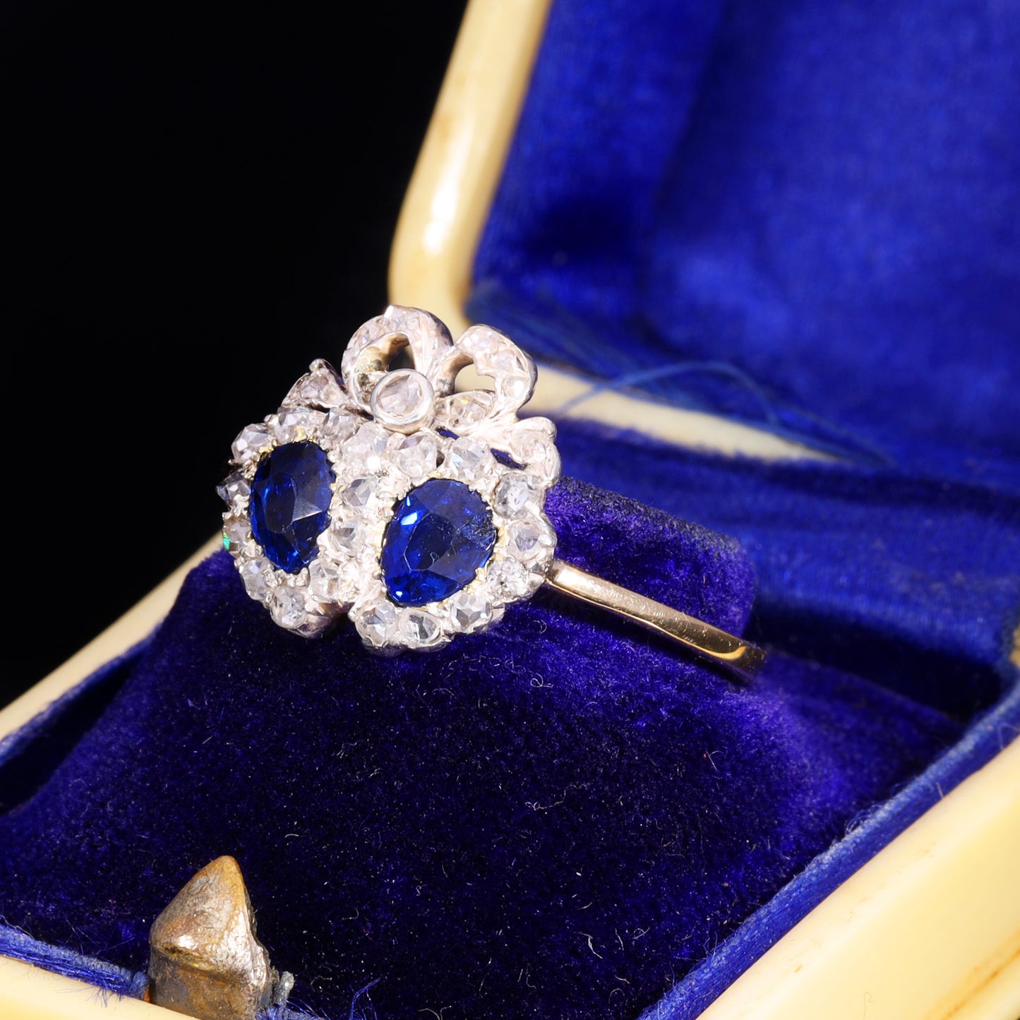 The Antique Victorian Sapphire And Diamond Double Heart Sweetheart Ring