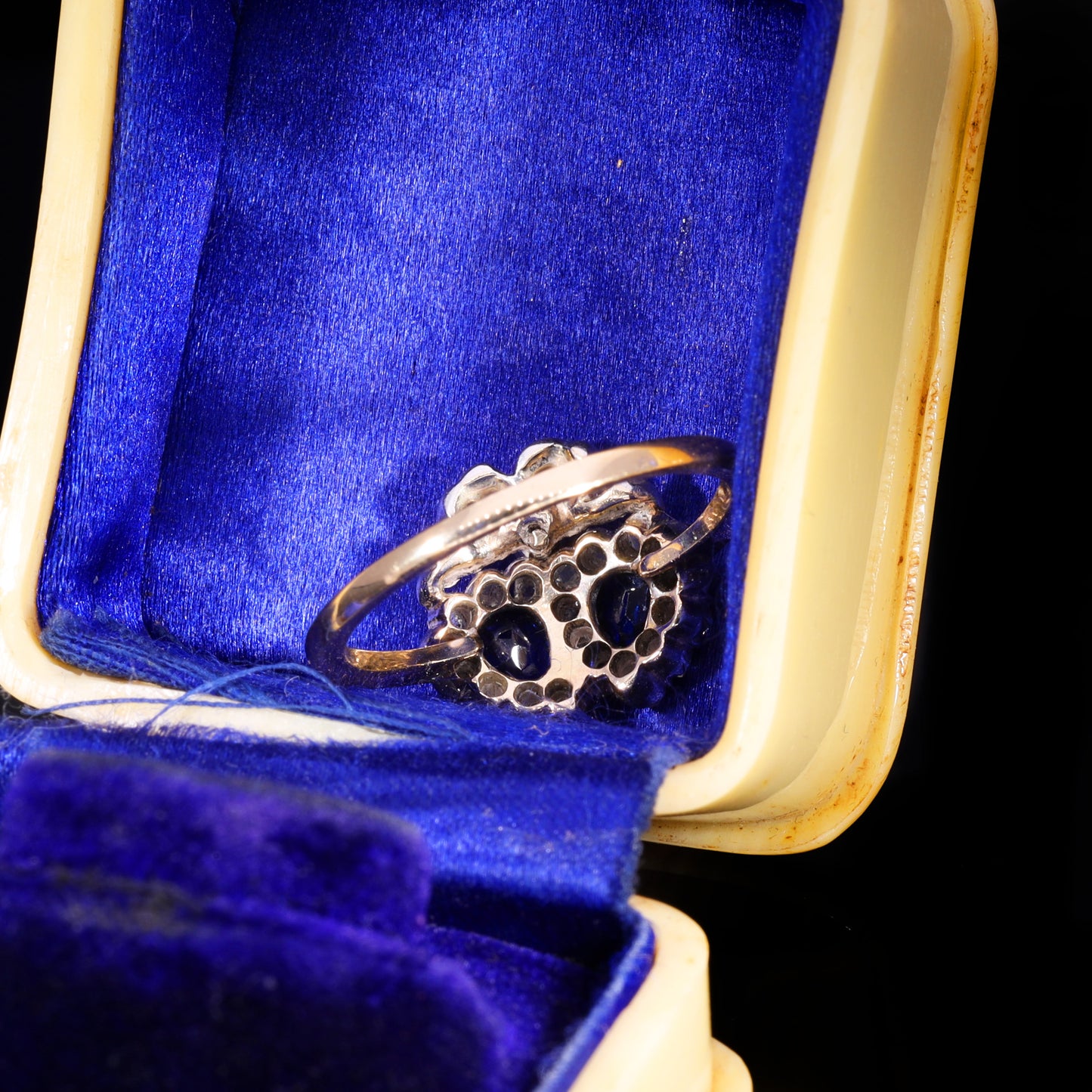 The Antique Victorian Sapphire And Diamond Double Heart Sweetheart Ring