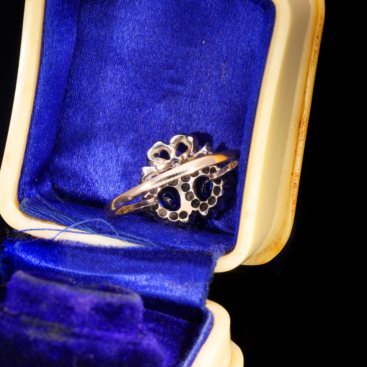 The Antique Victorian Sapphire And Diamond Double Heart Sweetheart Ring