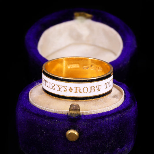 The Antique 1795 Georgian Enamelled Mourning Ring
