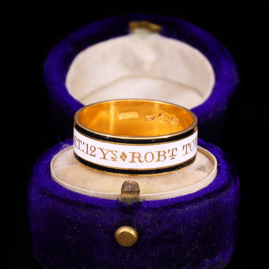 The Antique 1795 Georgian Enamelled Mourning Ring