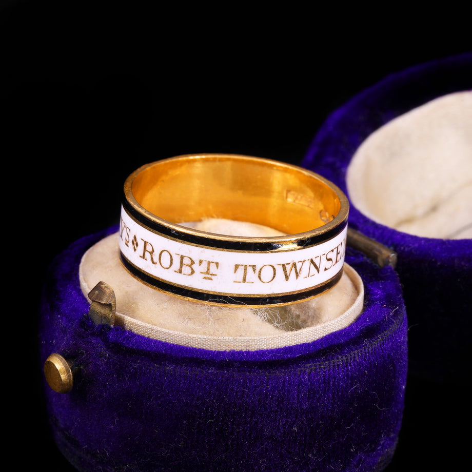 The Antique 1795 Georgian Enamelled Mourning Ring