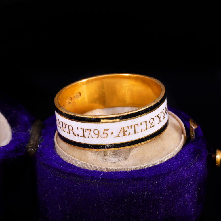 The Antique 1795 Georgian Enamelled Mourning Ring
