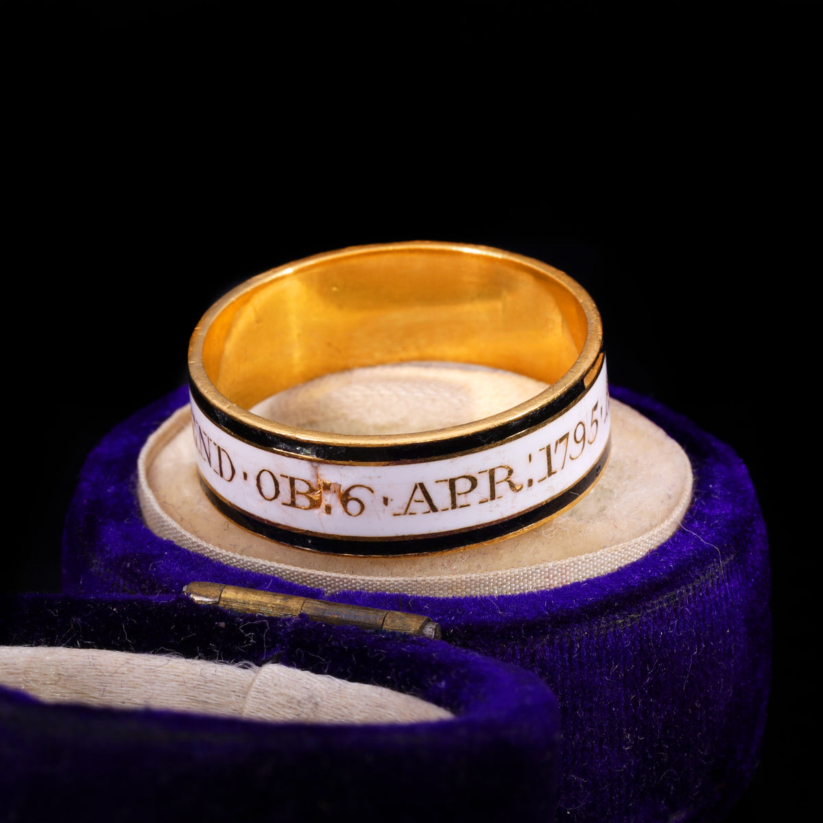 The Antique 1795 Georgian Enamelled Mourning Ring