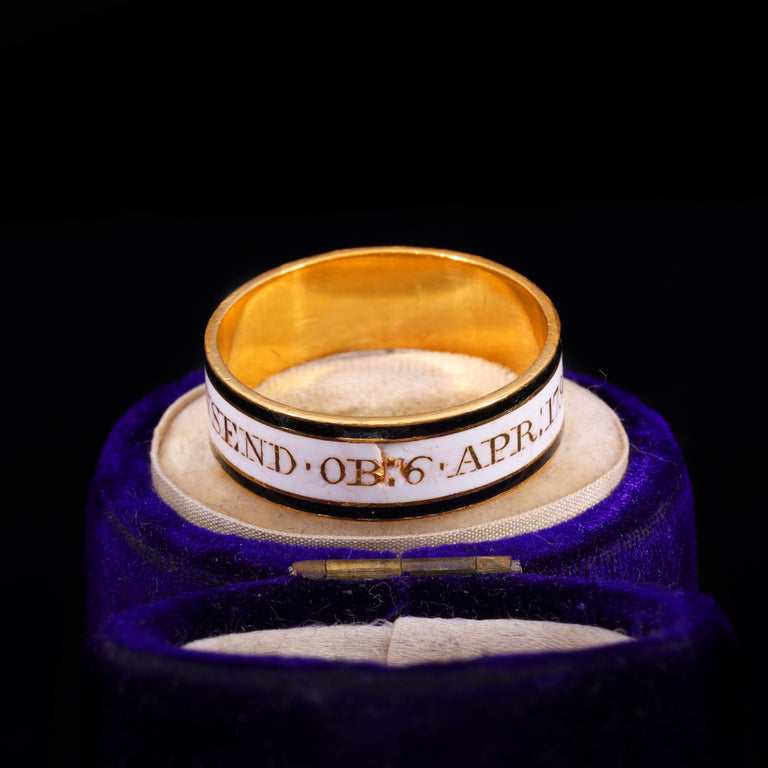 The Antique 1795 Georgian Enamelled Mourning Ring