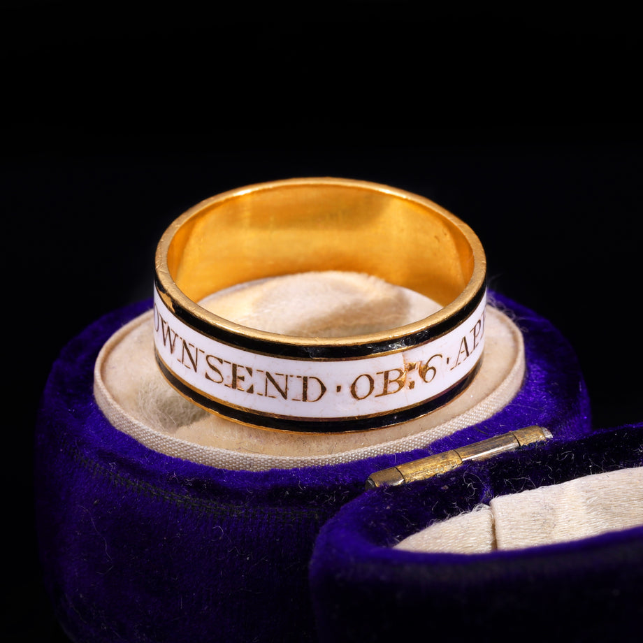 The Antique 1795 Georgian Enamelled Mourning Ring