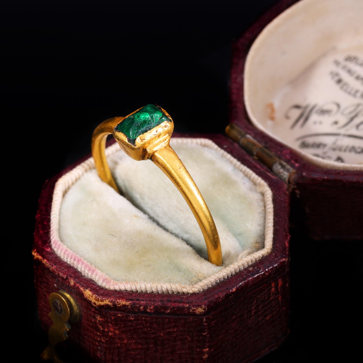 The Ancient Medieval 14th Century Emerald Cabochon Ring