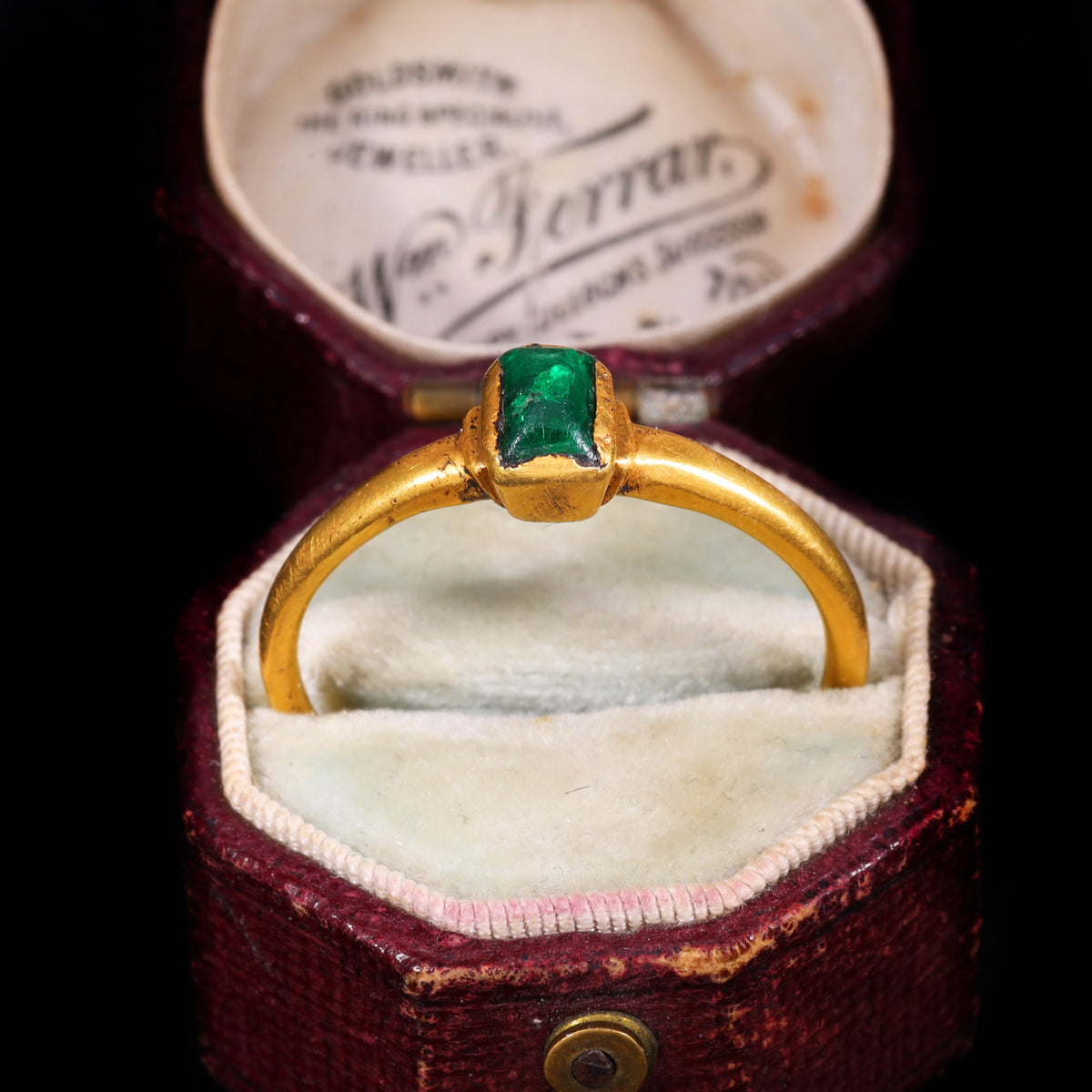 The Ancient Medieval 14th Century Emerald Cabochon Ring