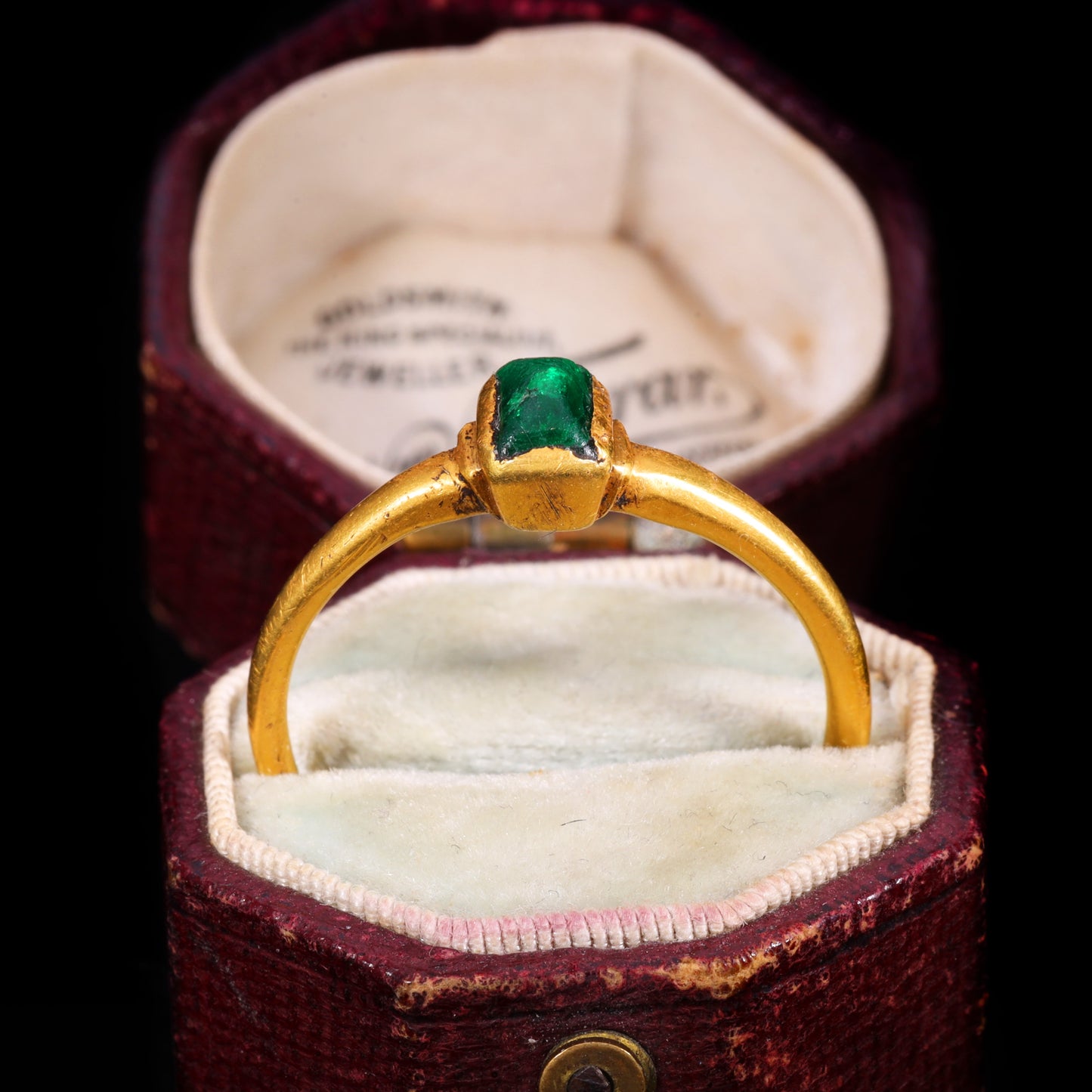 The Ancient Medieval 14th Century Emerald Cabochon Ring