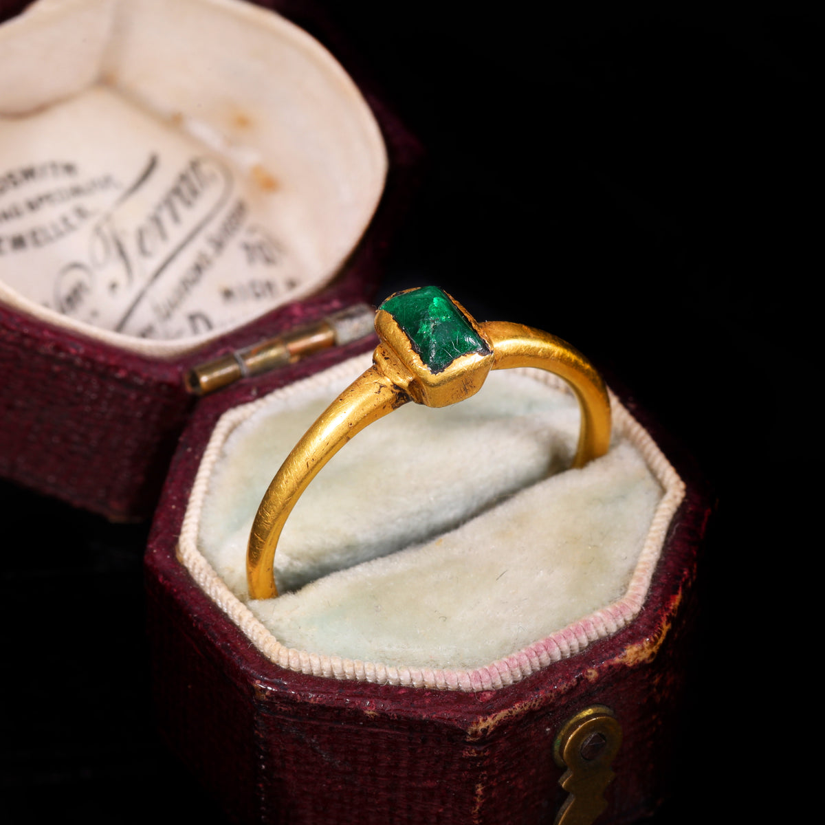 The Ancient Medieval 14th Century Emerald Cabochon Ring