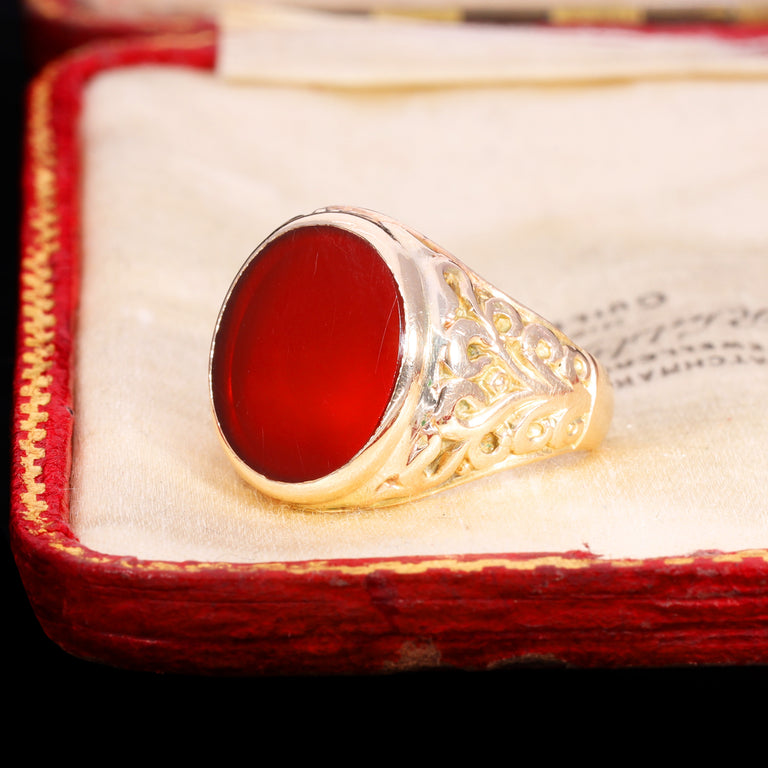 The Antique Carnelian Engraved Shoulder Signet Ring