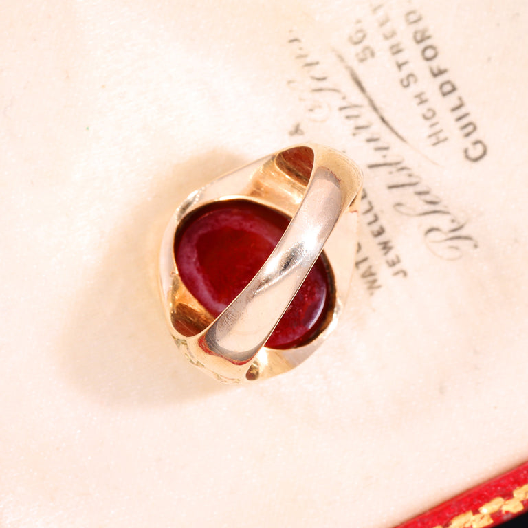 The Antique Carnelian Engraved Shoulder Signet Ring