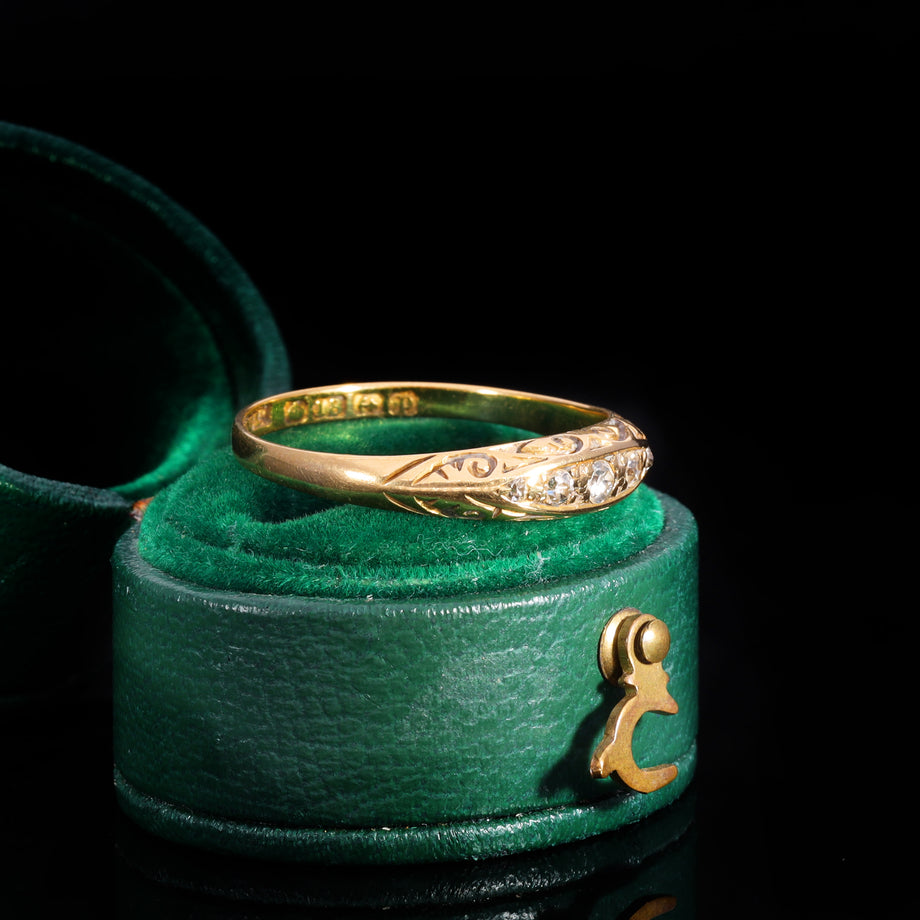 The Antique 1914 Five Diamond Scrollwork Ring