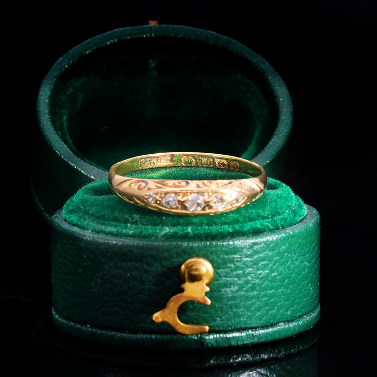 The Antique 1914 Five Diamond Scrollwork Ring