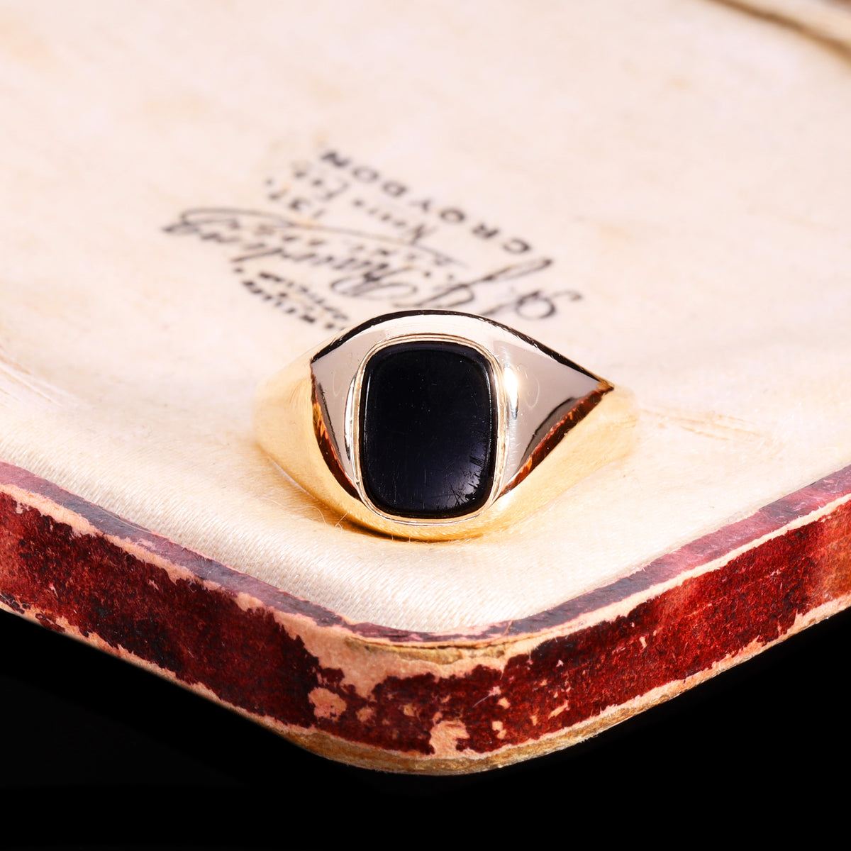 The Vintage 1972 9ct Gold Onyx Signet Ring