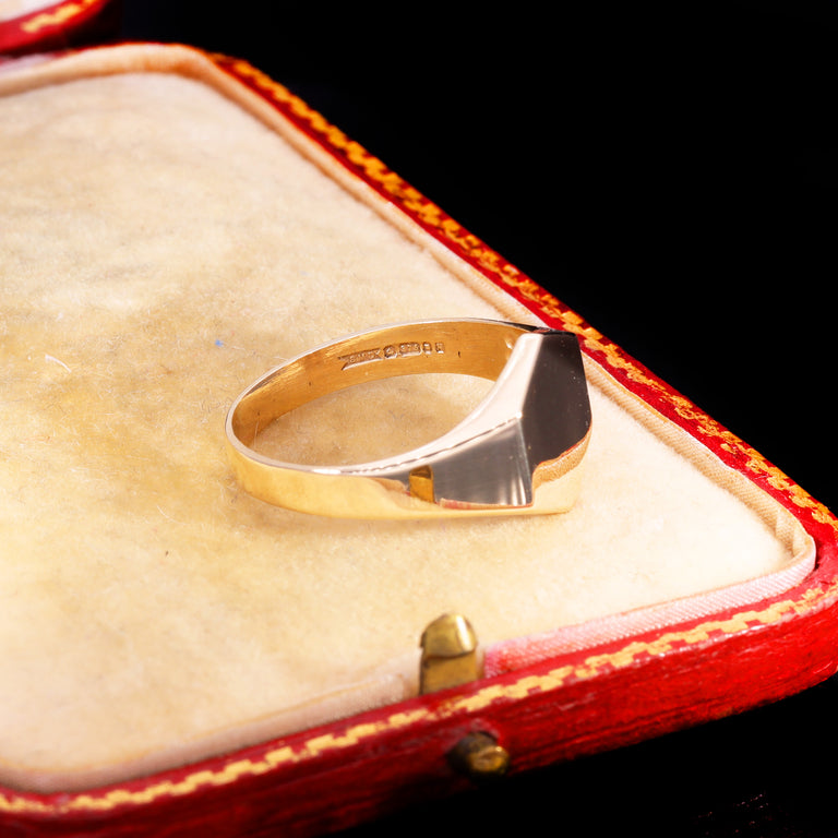 The Vintage 1987 9ct Gold Hexagonal Signet Ring