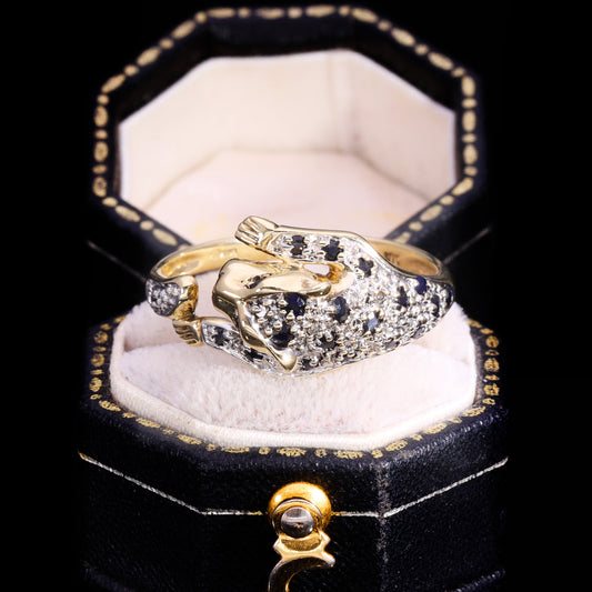 The Vintage Sapphire And Diamond Panther Ring