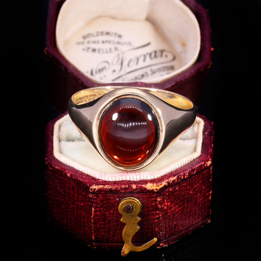 The Vintage 1979 Garnet Cabochon Signet Ring