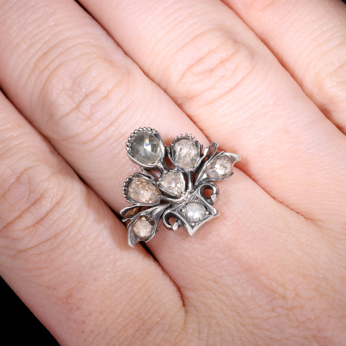 The Antique Georgian Rose Cut Diamond Giardinetti Tiara Ring