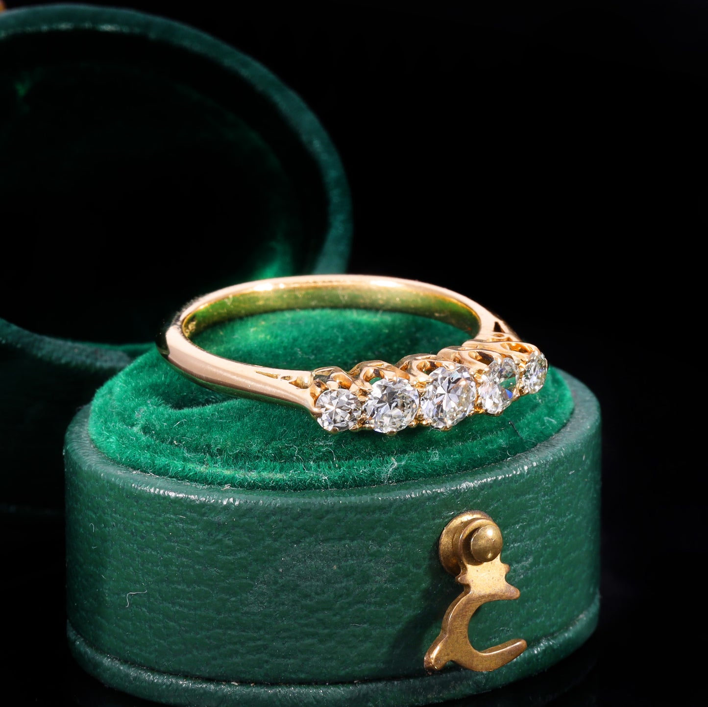 The Antique Edwardian 18ct Gold Five Diamond Ring