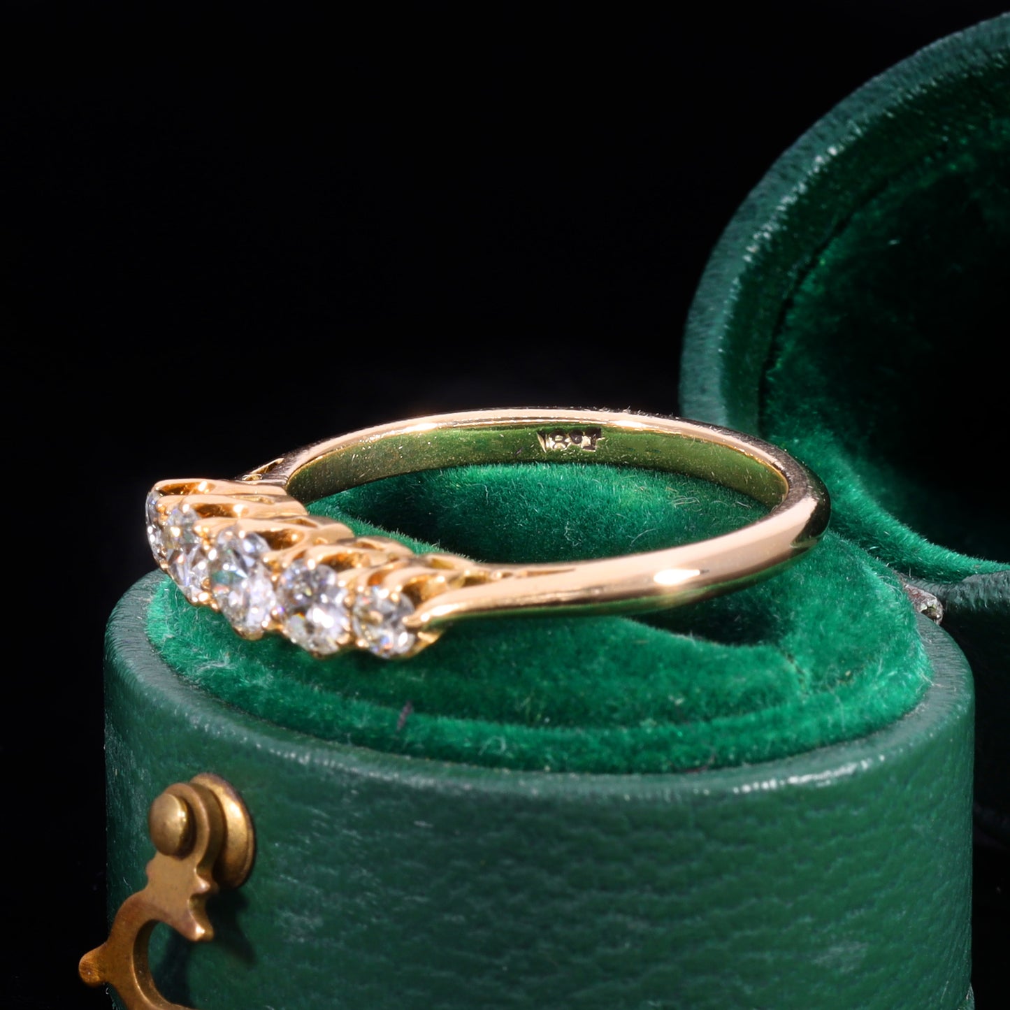 The Antique Edwardian 18ct Gold Five Diamond Ring